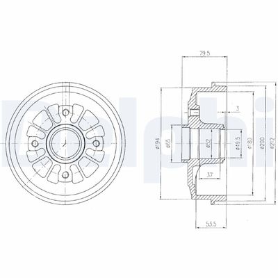Тормозной барабан DELPHI BF270