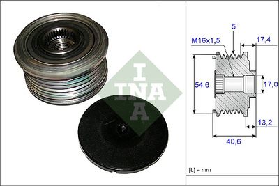 Ģeneratora brīvgaitas mehānisms Schaeffler INA 535 0109 10