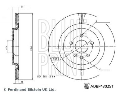 Тормозной диск BLUE PRINT ADBP430251