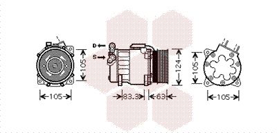 Компрессор, кондиционер VAN WEZEL 4000K306