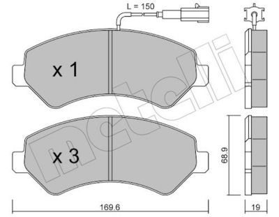 Bremžu uzliku kompl., Disku bremzes METELLI 22-0709-0