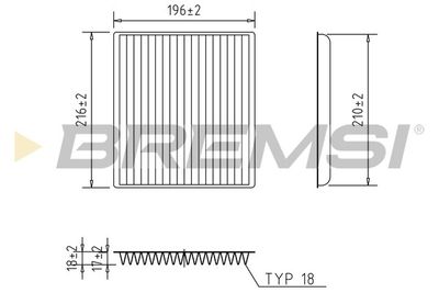 Фильтр, воздух во внутренном пространстве BREMSI FC0089