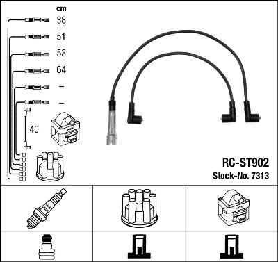 Augstsprieguma vadu komplekts NGK 7313