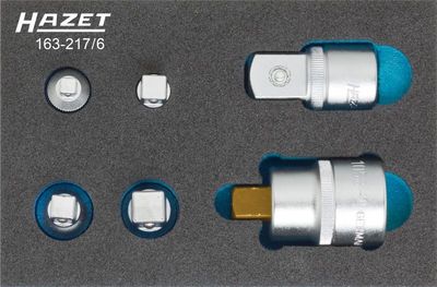 Palielin./Samazin. adapteru komplekts, Sprūdrata uzgr. atsl. HAZET 163-217/6