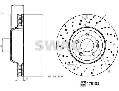 Тормозной диск SWAG 33 10 7335