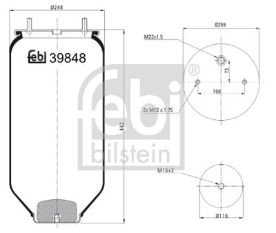 Pneimoatsperes spilvens, Pneimopiekare FEBI BILSTEIN 39848