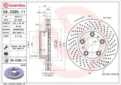 Bremžu diski BREMBO 09.C095.11