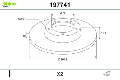 Тормозной диск VALEO 197741