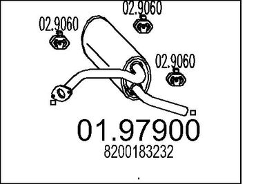 Глушитель выхлопных газов конечный MTS 01.97900
