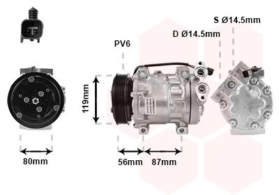 Компрессор, кондиционер VAN WEZEL 1800K393