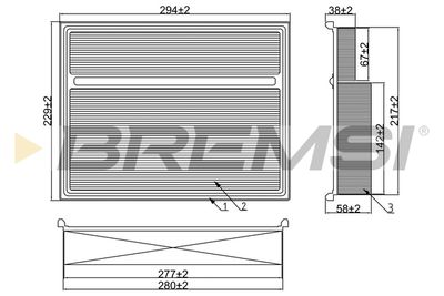 Воздушный фильтр BREMSI FA2086