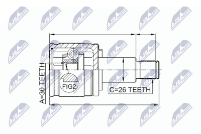 Шарнирный комплект, приводной вал NTY NPW-SU-009