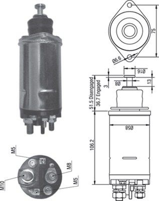 Ievilcējrelejs, Starteris MAGNETI MARELLI 940113050302