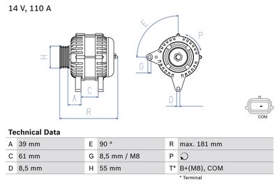 Генератор BOSCH 0 986 080 800