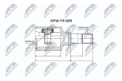 Šarnīru komplekts, Piedziņas vārpsta NTY NPW-FR-009