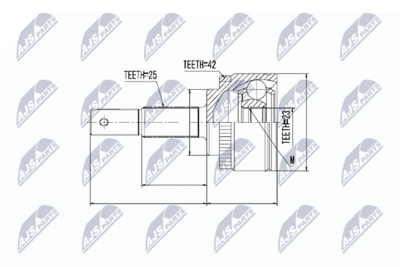 Шарнирный комплект, приводной вал NTY NPZ-NS-068