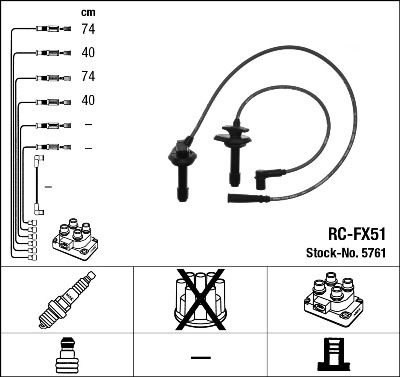 Augstsprieguma vadu komplekts NGK 5761