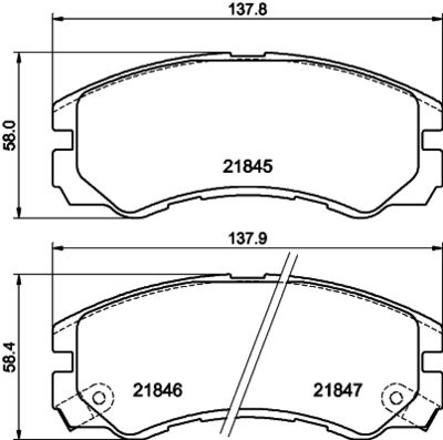 Bremžu uzliku kompl., Disku bremzes HELLA PAGID 8DB 355 016-611