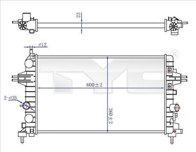 Radiators, Motora dzesēšanas sistēma TYC 725-0036-R
