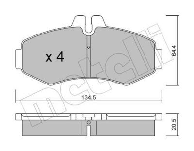 Bremžu uzliku kompl., Disku bremzes METELLI 22-0573-0