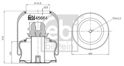 Pneimoatsperes spilvens, Pneimopiekare FEBI BILSTEIN 45664