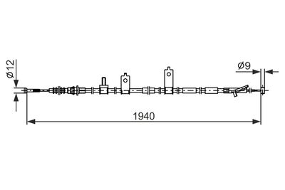Тросик, cтояночный тормоз BOSCH 1 987 482 853