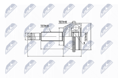 Шарнирный комплект, приводной вал NTY NPZ-FR-038