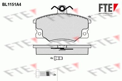 Комплект тормозных колодок, дисковый тормоз FTE 9010042