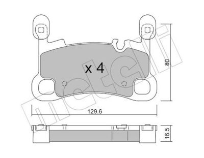 Bremžu uzliku kompl., Disku bremzes METELLI 22-1260-0