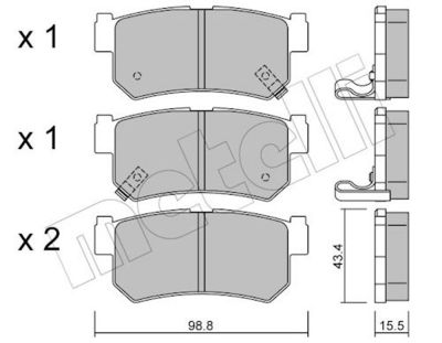 Bremžu uzliku kompl., Disku bremzes METELLI 22-0519-0