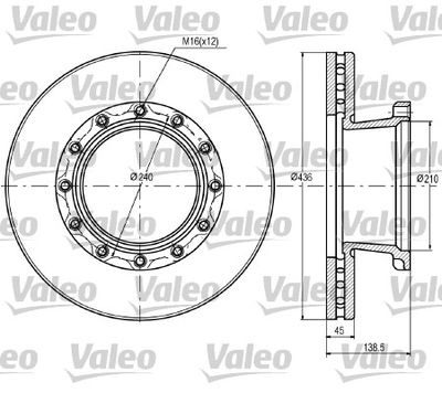 Тормозной диск VALEO 187069