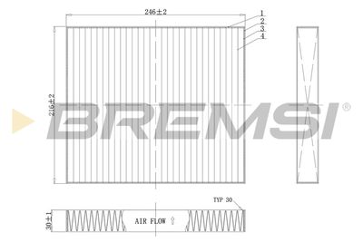 Фильтр, воздух во внутренном пространстве BREMSI FC0183C