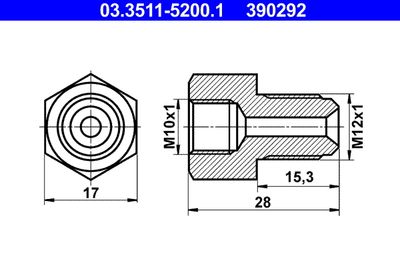 Адаптер, трубопровод тормозного привода ATE 03351152001