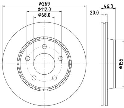HELLA PAGID 8DD355101351 Bremžu diski