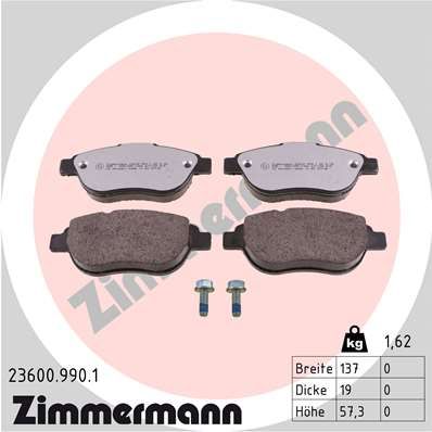 Bremžu uzliku kompl., Disku bremzes ZIMMERMANN 23600.990.1