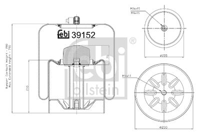 Pneimoatsperes spilvens, Pneimopiekare FEBI BILSTEIN 39152