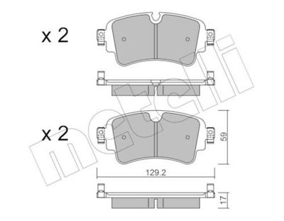 Bremžu uzliku kompl., Disku bremzes METELLI 22-1129-0