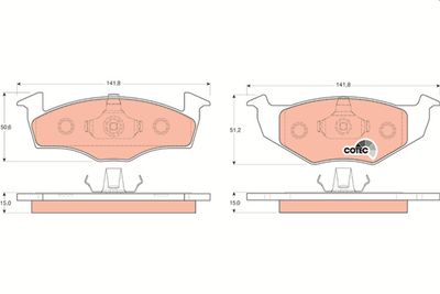 Bremžu uzliku kompl., Disku bremzes TRW GDB1306