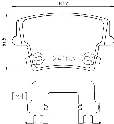 Bremžu uzliku kompl., Disku bremzes HELLA PAGID 8DB 355 025-051