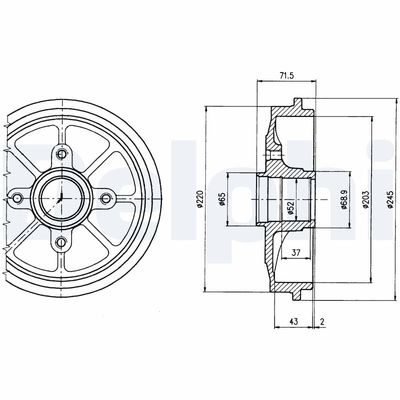 Тормозной барабан DELPHI BF484