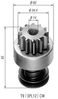 Ведущая шестерня, стартер MAGNETI MARELLI 940113020206