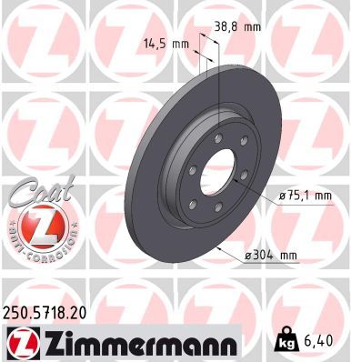 Bremžu diski ZIMMERMANN 250.5718.20
