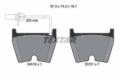 Комплект тормозных колодок, дисковый тормоз TEXTAR 2451601