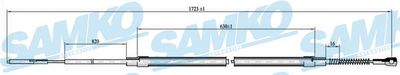 Тросик, cтояночный тормоз SAMKO C0072B