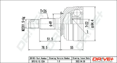 Шарнирный комплект, приводной вал Dr!ve+ DP2110.10.1254