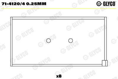 Шатунный подшипник GLYCO 71-4120/4 0.25mm