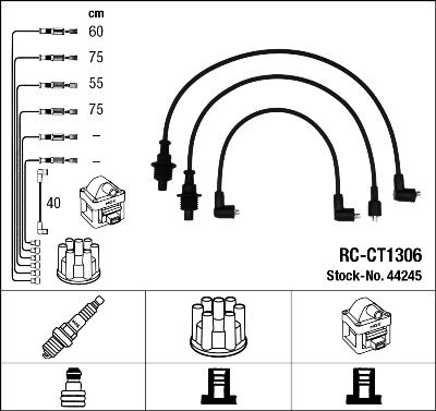 Augstsprieguma vadu komplekts NGK 44245