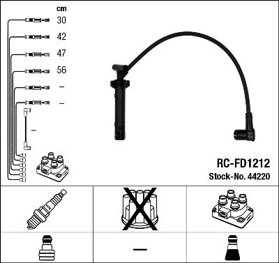 Augstsprieguma vadu komplekts NGK 44220