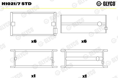 Kloķvārpstas gultnis GLYCO H1021/7 STD