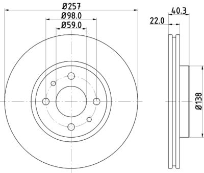 Bremžu diski HELLA PAGID 8DD 355 103-971